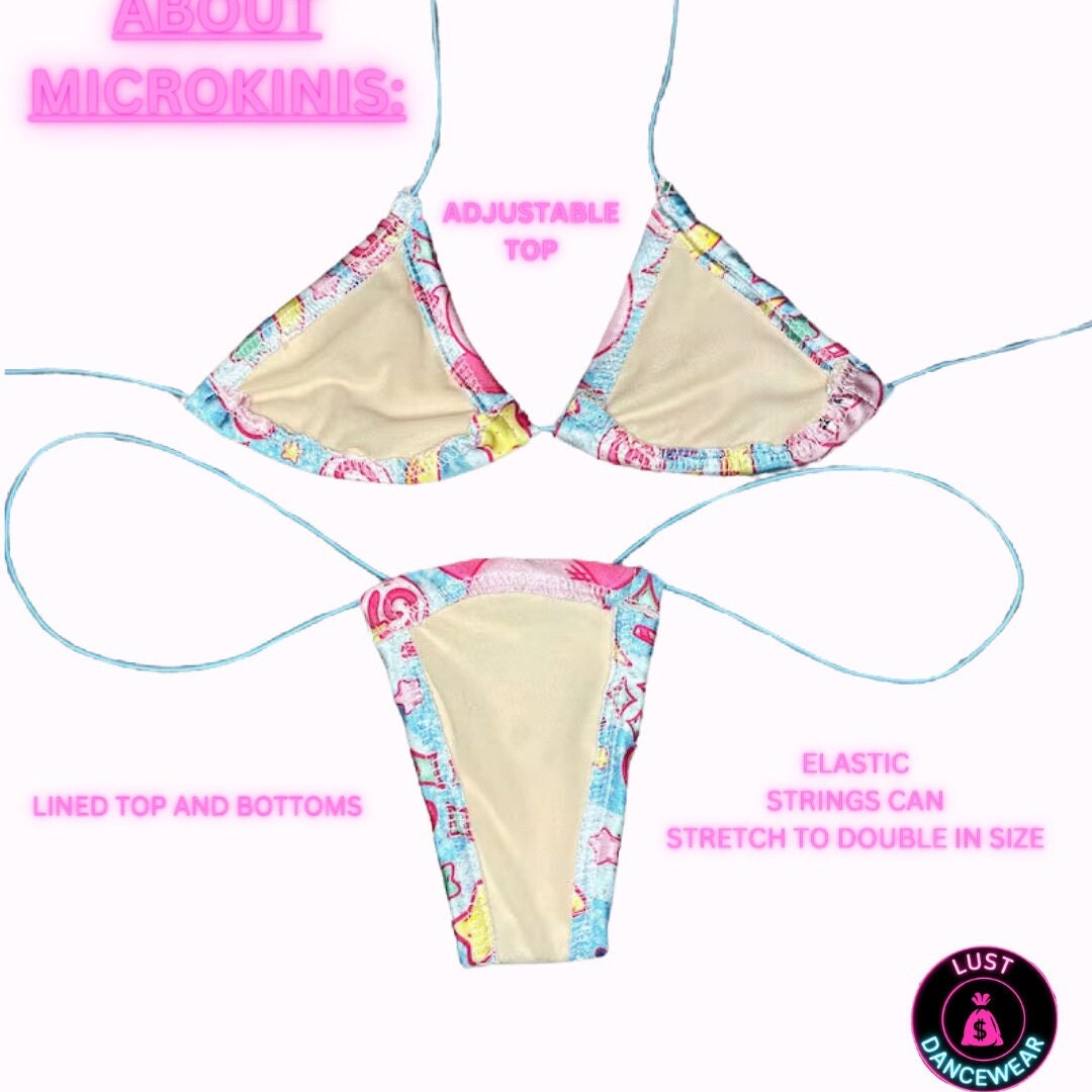 Premium Pink Scream Microkini - Tie-able